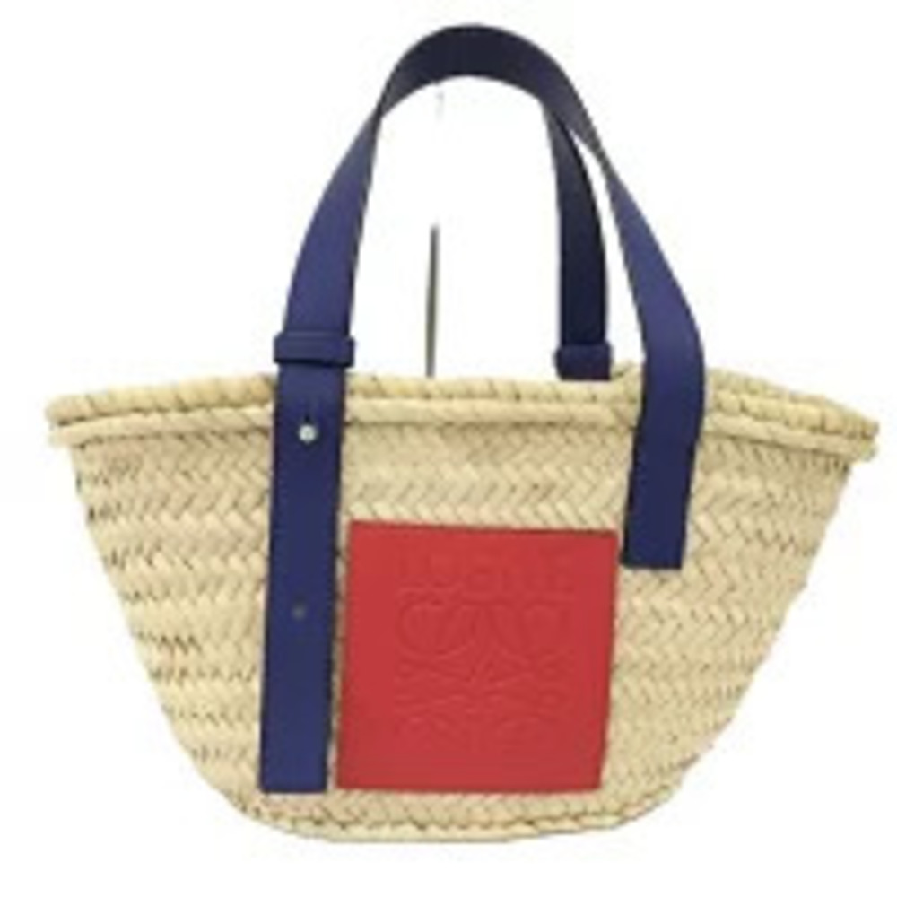 LOEWE Basket Bag Raffia Anagram Beige